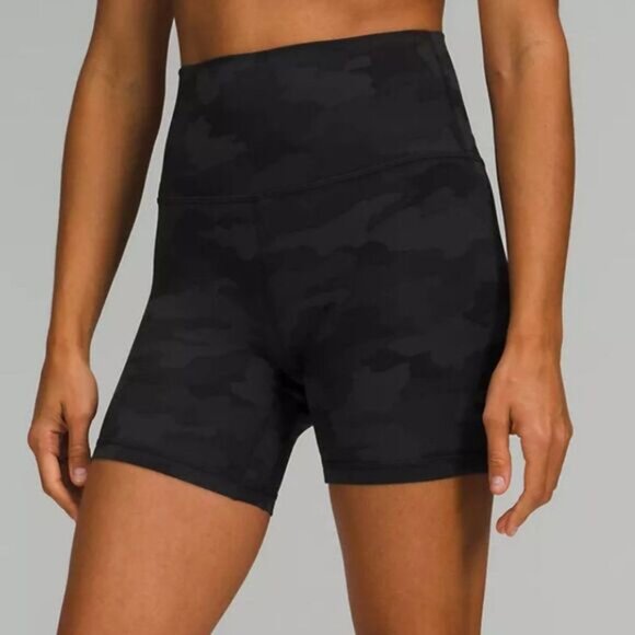 NWT Lululemon Align Bike Shorts 8”Size 4  Heritage Camo Coal Multi Nulu high r - Picture 6 of 8